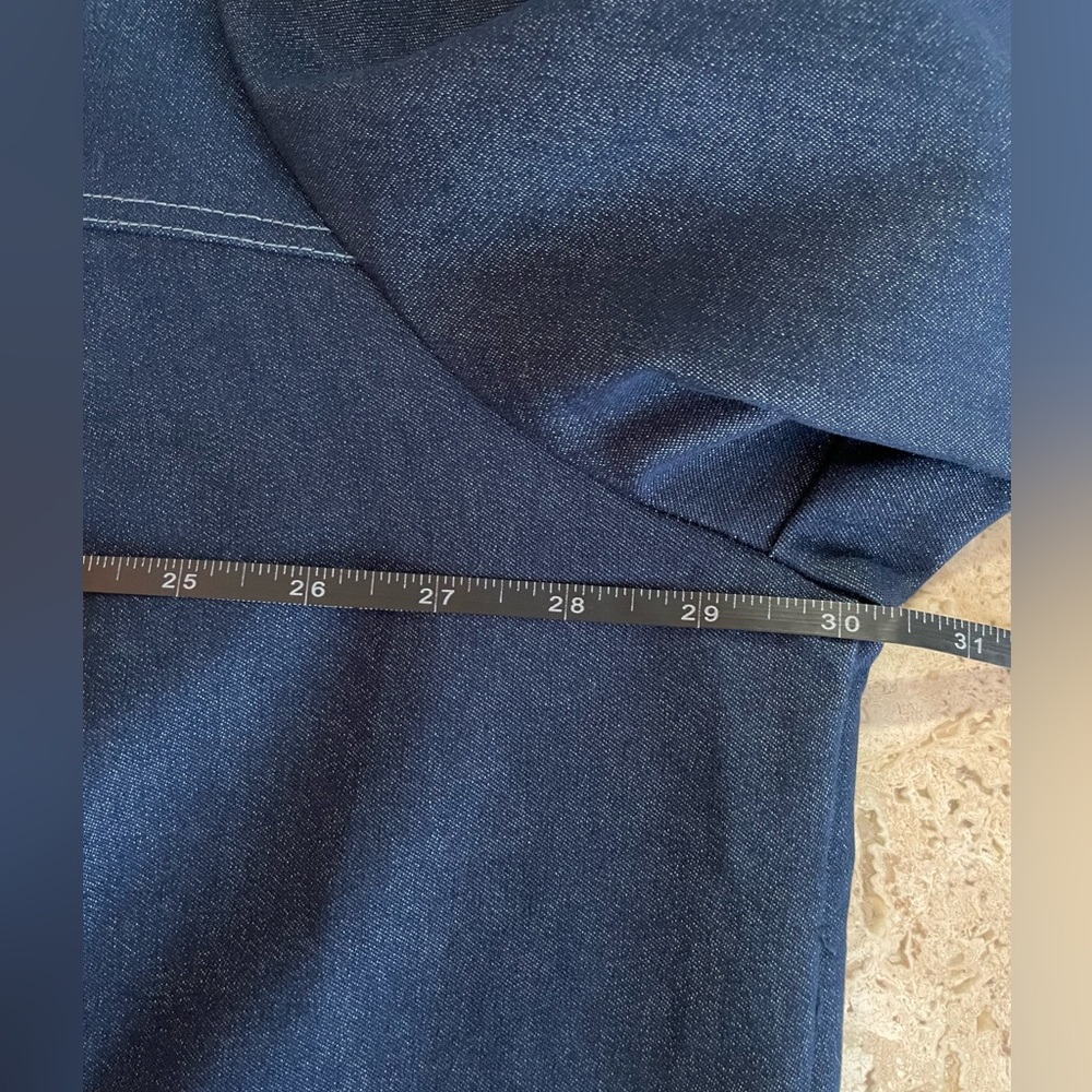 Chambray Two Tone Shacket W/Silver Buttons And Po… - image 5